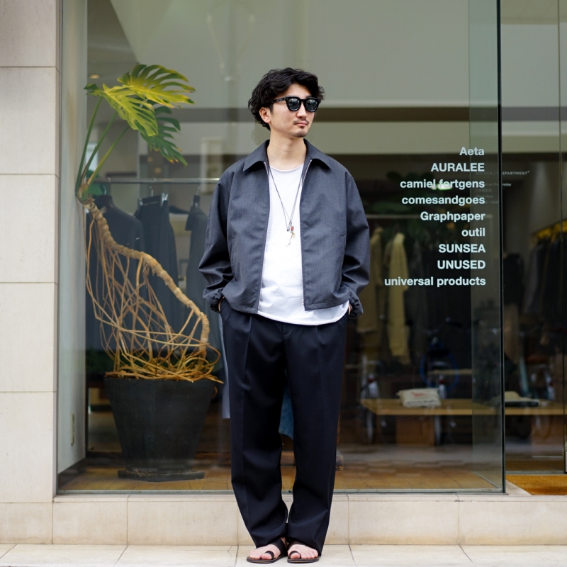 K*様 26ss AURALEE TROPICAL WOOL ZIP BLOUS AURALEE (オーラリー) 26SS Collectionの新作、Bonded Tropical Wool