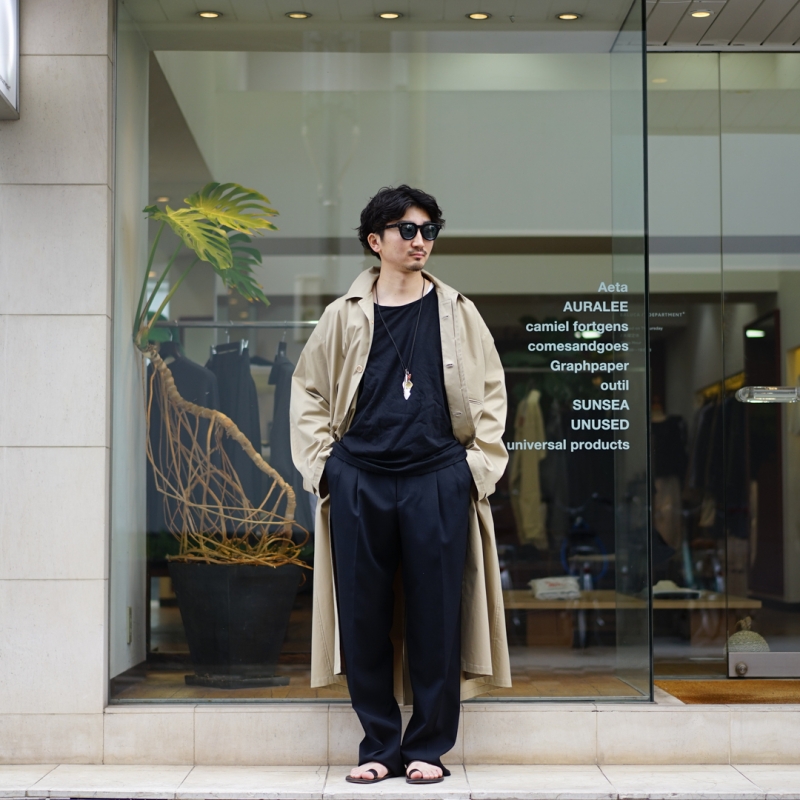 SUNSEA(サンシー) 31th Collectionの新作、Soutien Collar Coatのご