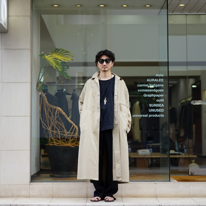 SUNSEA(サンシー) 31th Collectionの新作、Soutien Collar Coatのご