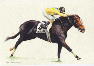 色鉛筆画 原画 スキルヴィング 手描き イラスト No.51 青葉賞 馬 色鉛筆画 原画 スキルヴィング 手描き イラスト No.51 青葉賞 馬