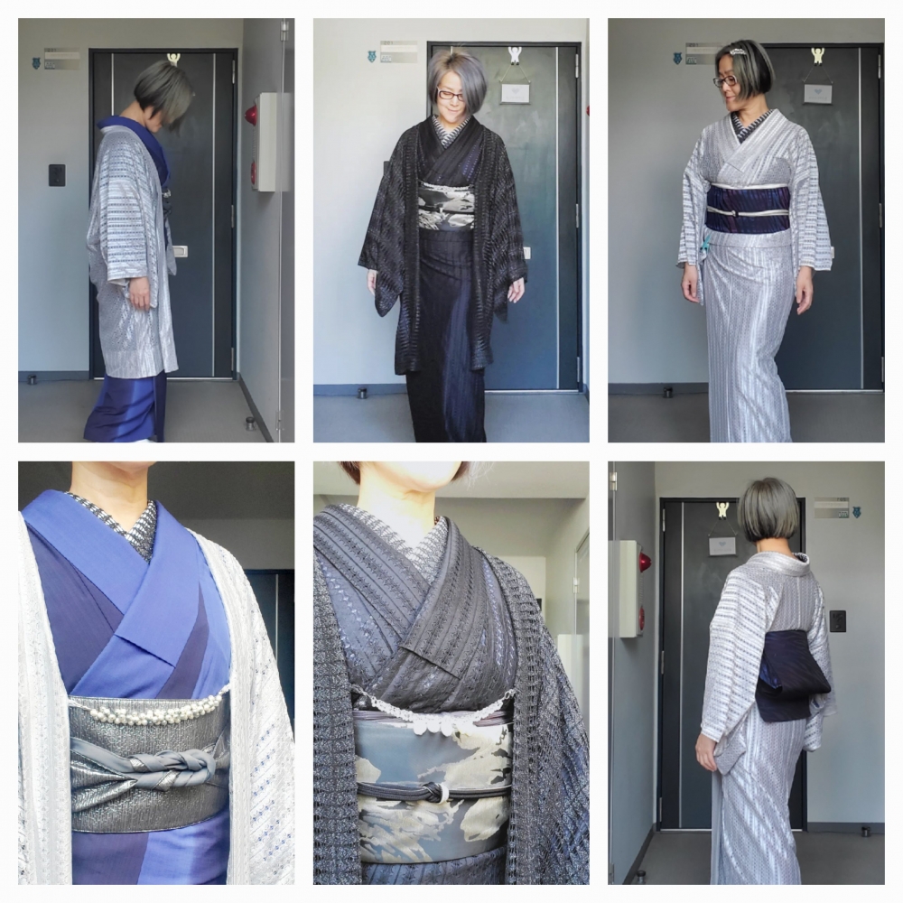 紗合わせコート紫系あやめ正絹