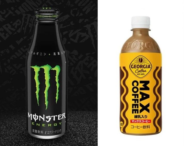 モンスターエナジーボトル缶500ml と ジョージア マックスコーヒー と
