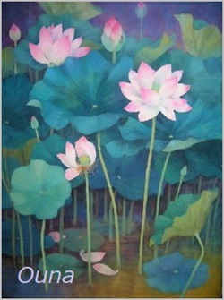 はす（蓮）の 花 の 絵 | 月に昇るその日まで