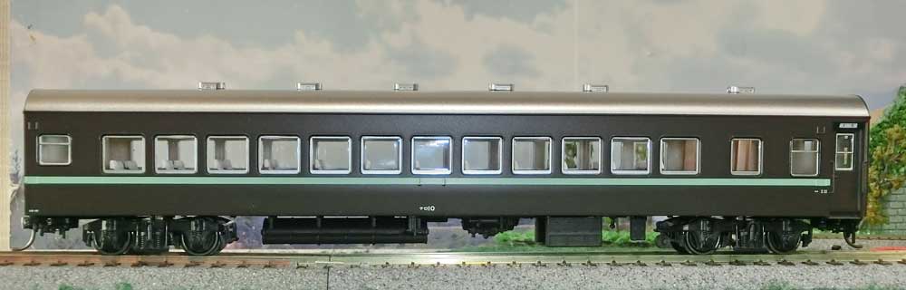 HO（16番）】天賞堂 10系客車 ナロ10とオシ17形のぶどう色2号を