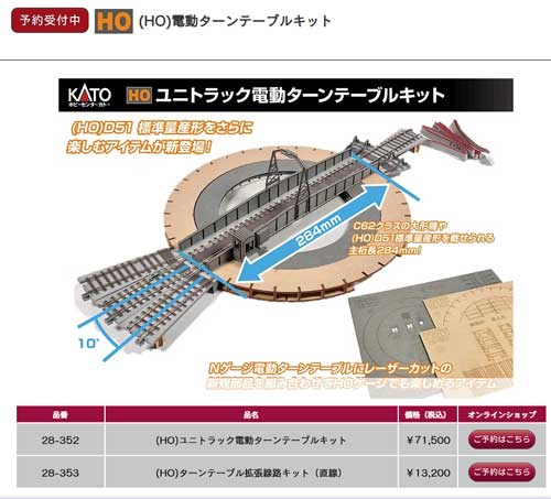 HO（16番）】KATOからHO用電動ターンテーブルキットの予約開始 | 鉄道