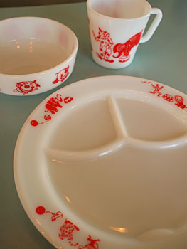 オールドパイレックス レッドサーカス チャイルド マグセット オールドパイレックス チャイルドフィーディングセット レッドサーカス