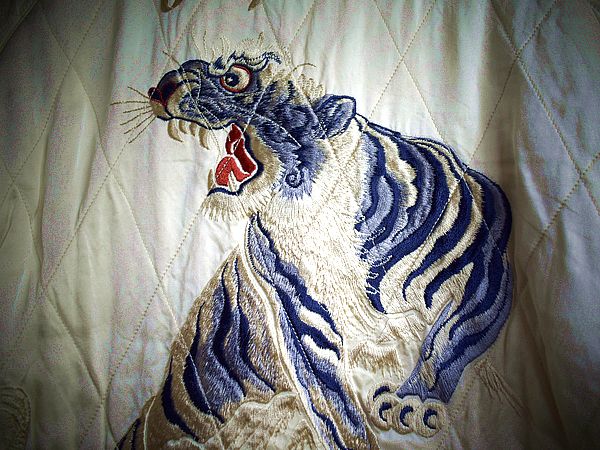 別珍スカジャン 虎×鷹 ビンテージスカジャン 刺繍 リバーシブル 50's 