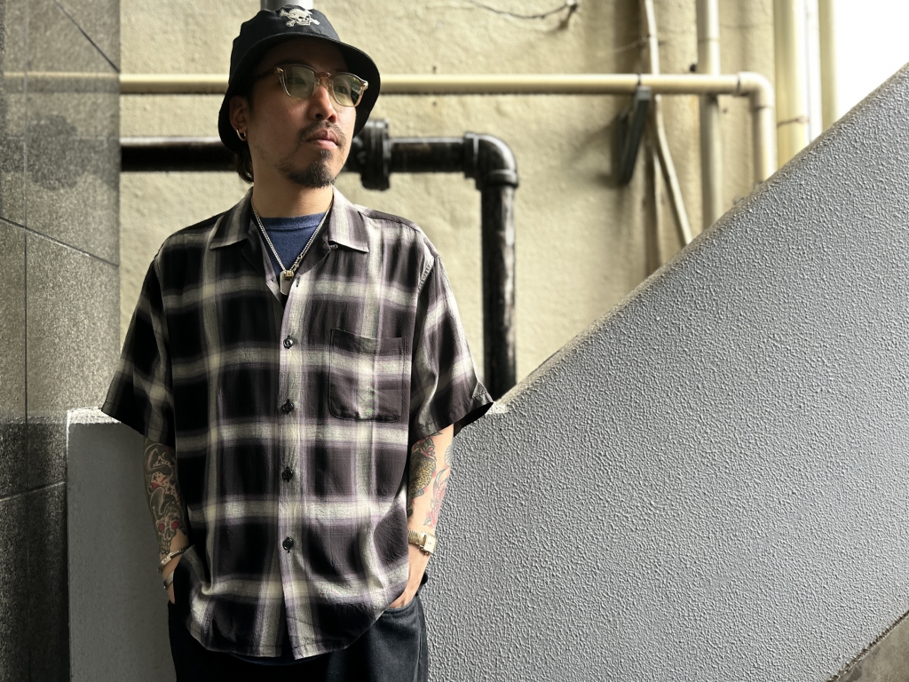 GOLD RAYON CHECK S/S OPEN SHIRT アロハシャツ gold[ゴールド] Rayon Check S/S Open Shirt