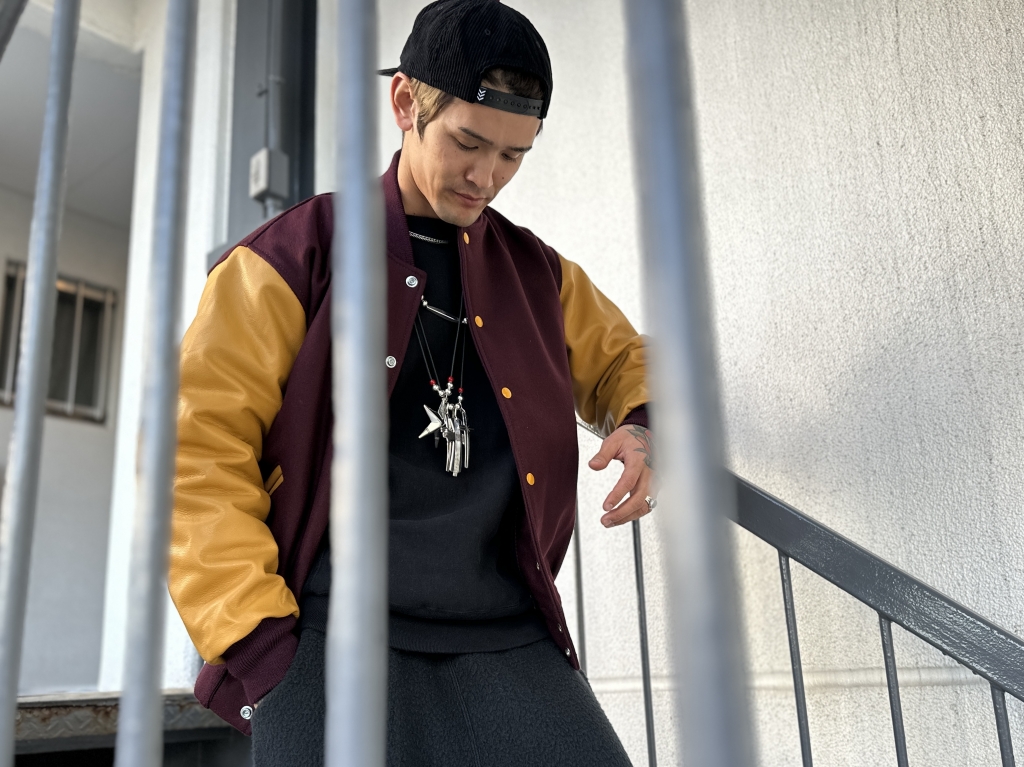 【希少レア】70s スタジャン トラック ジャケット ワッペン 刺繍 赤 スタジャン別注‼‼【JUNKYSTYLE×GAME SPORTS WEAR】 | JUNKY