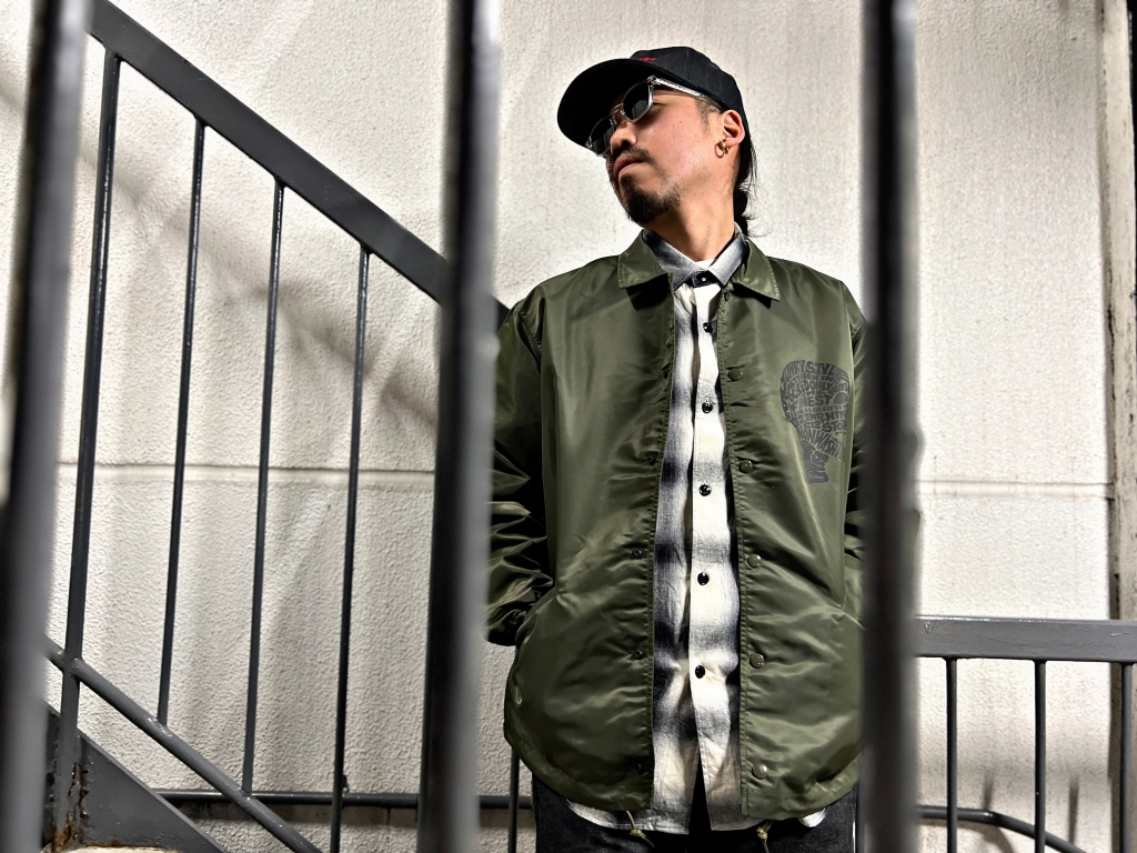 限定生産コーチジャケット　NUTS ART WORKS　オリーブ　M（実質L） JUNKYSTYLE×NUTS ART WORKS】PHENOMENAL COACH JACKET | JUNKY STYLE