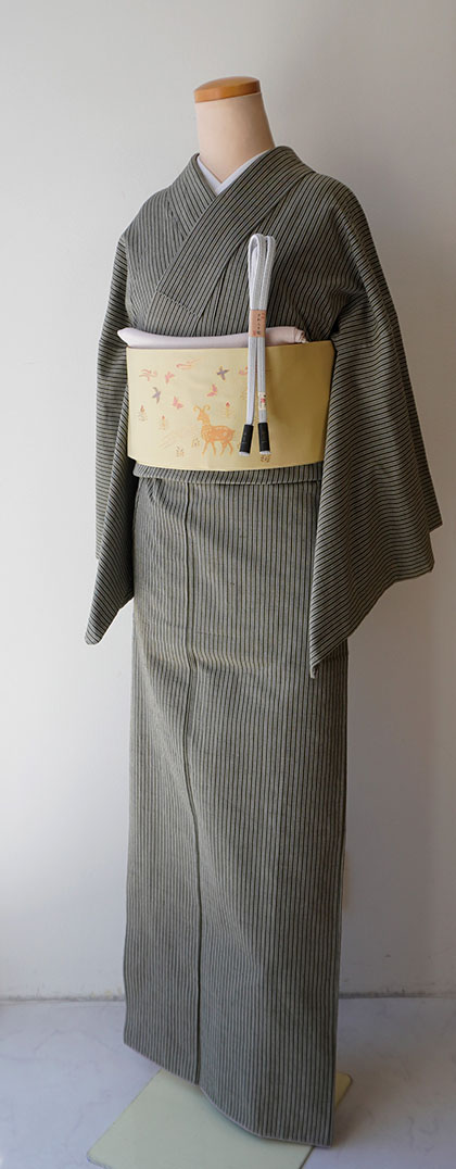 新品 秀美謹製 絽塩瀬 金魚 夏着物 正絹 お仕立て上がり品 なごや帯 3806