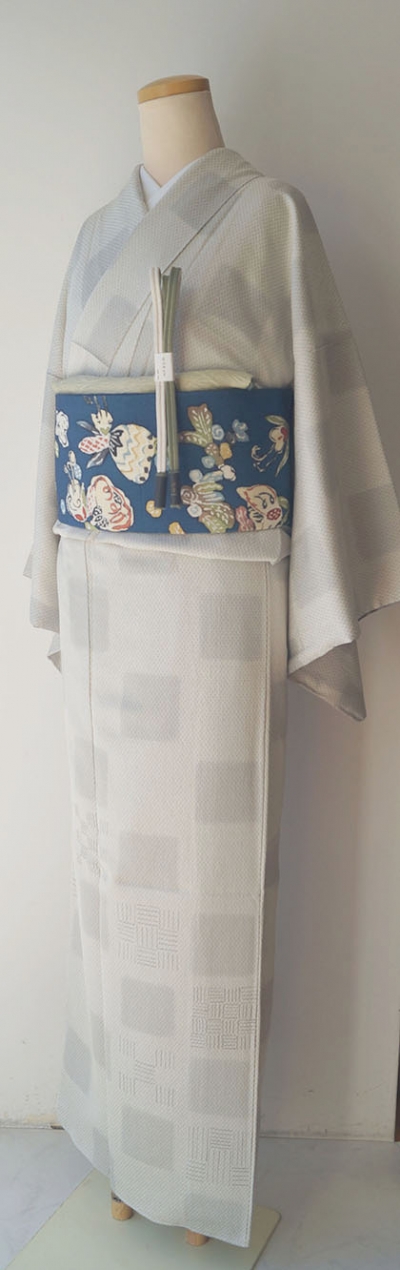 未着用　クローバー　ぼかし　お召　小紋　着物　024a p 未着用 クローバー ぼかし お召 小紋 着物 024a p 【公式通販】