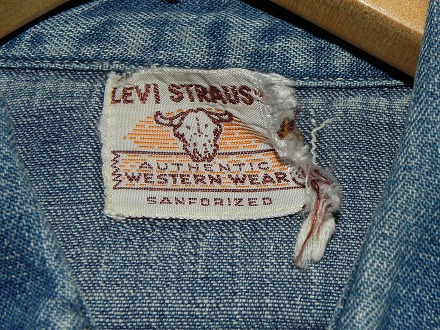 50s LEVI'S SHORT HORN DENIM WESTERN SHIRT 15 | panagorias 古着屋