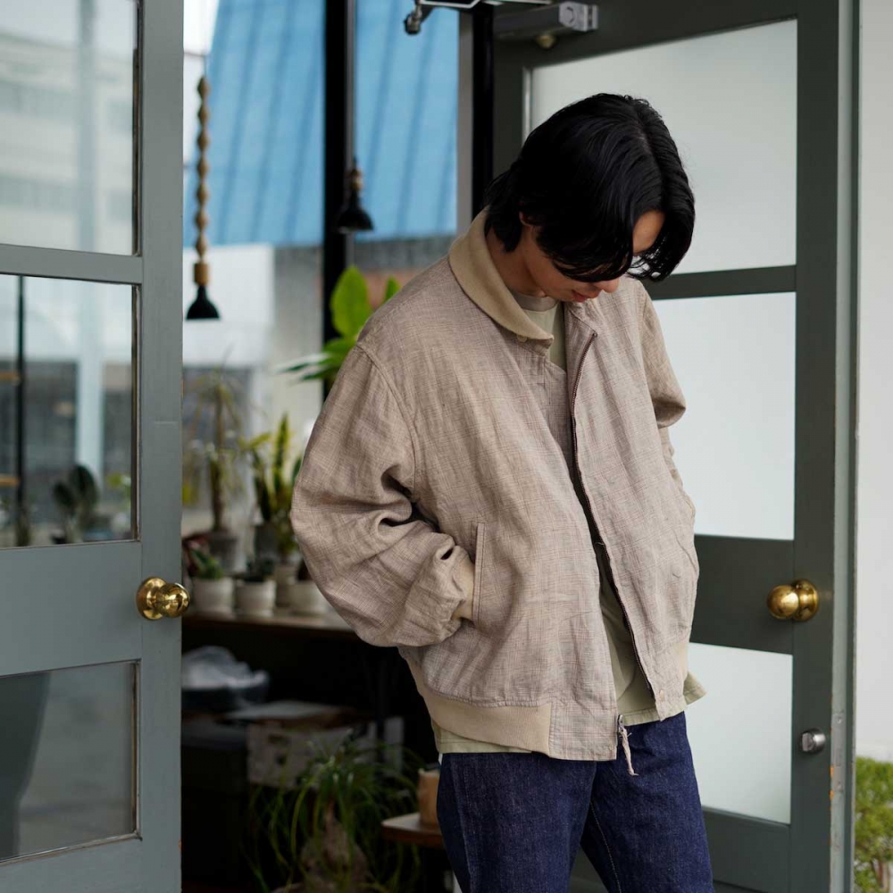 Engineered Garments リネンジャケット ENGINEERED GARMENT Loiter Jacket [Black/Gray(Linen Stripe)]