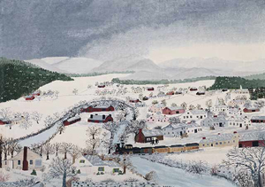 グランマ・モーゼス、『フージック・フォールズ ニューヨーク州 冬