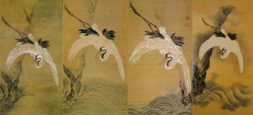 晴川庄眼養信筆梅と鶴の図