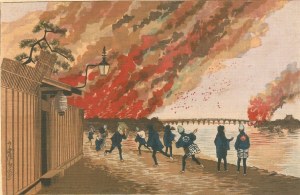 小林清親　浮世絵 三枚続 花模様 寛文元禄　武川清吉版　大判三枚　美人画　本物 三つの展覧会で観られる「小林清親」 | 青い日記帳