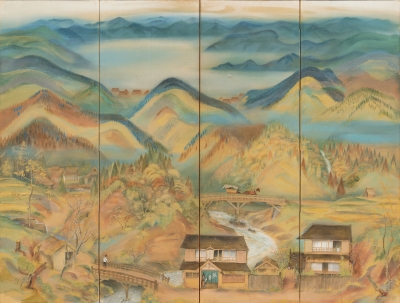 ゴッホ『サンポール病院の背後の山の風景』キャンバス加工