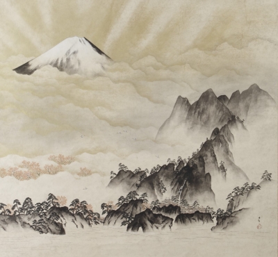 飾 扇 向井潤吉筆「富士」 【公式通販】