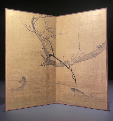 新発見された若冲・応挙「竹鶏・梅鯉図屏風」について。 | 青い日記帳