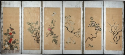 掛軸　12ヶ月花鳥図(雅の巻) 限定300(39番) 酒井抱一作　証付き　4作品 掛軸 12ヶ月花鳥図(雅の巻) 限定300(39番) 酒井抱一作 証付き 4