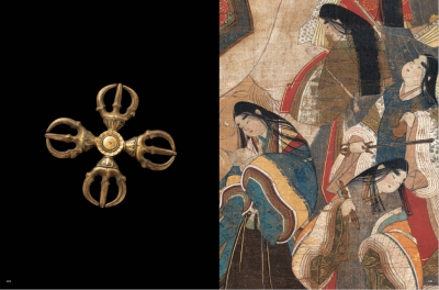 極小塗傷のみ！時代縁金朱漆に極上孔雀牡丹蒔絵の映えるお椀（