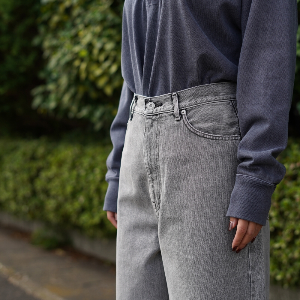 YLEVE ハイウエスト ワイドデニム YLEVE イレーヴ ハイウエストワイドデニムパンツ 13.5oz DENIM