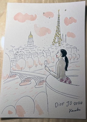 絵画。原画手描【週末、猫ちゃんたちのコーヒーとパンの