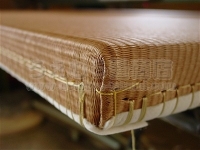 和紙製亜麻色カラー畳表を使った畳ベッド用ヘリ無し琉球新畳製作。②