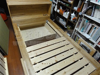 世界に一つ！自分に合わせたオーダーメイド畳ベッド施工例。日本産無添加きなり畳のうえむら畳3