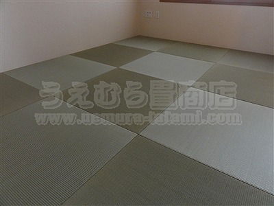 天然い草琉球畳施工例　賃貸マンションにも縁無し琉球畳でＰＲ。日本の畳専門店うえむら畳商店3