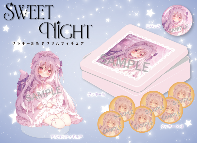桃豆こまもち　直筆サイン　缶バッジ　ブレンドリーム ブレンドリームイラストシリーズ -『Sweet Night』に〝桃豆こま