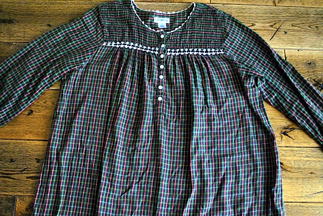 r1867usedレトロチェック柄ワンピース昭和古着/クリスマスカラー