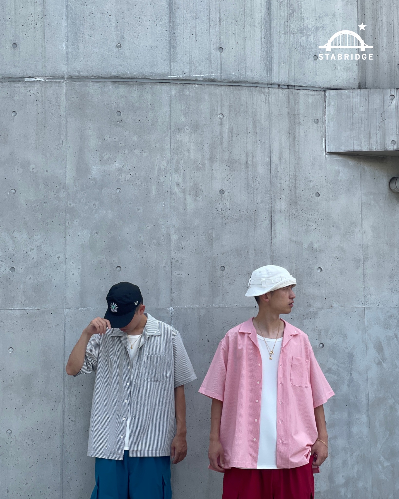 トップス STABRIDGE DotAir OPEN COLLAR S/S SHIRTS STABRIDGE