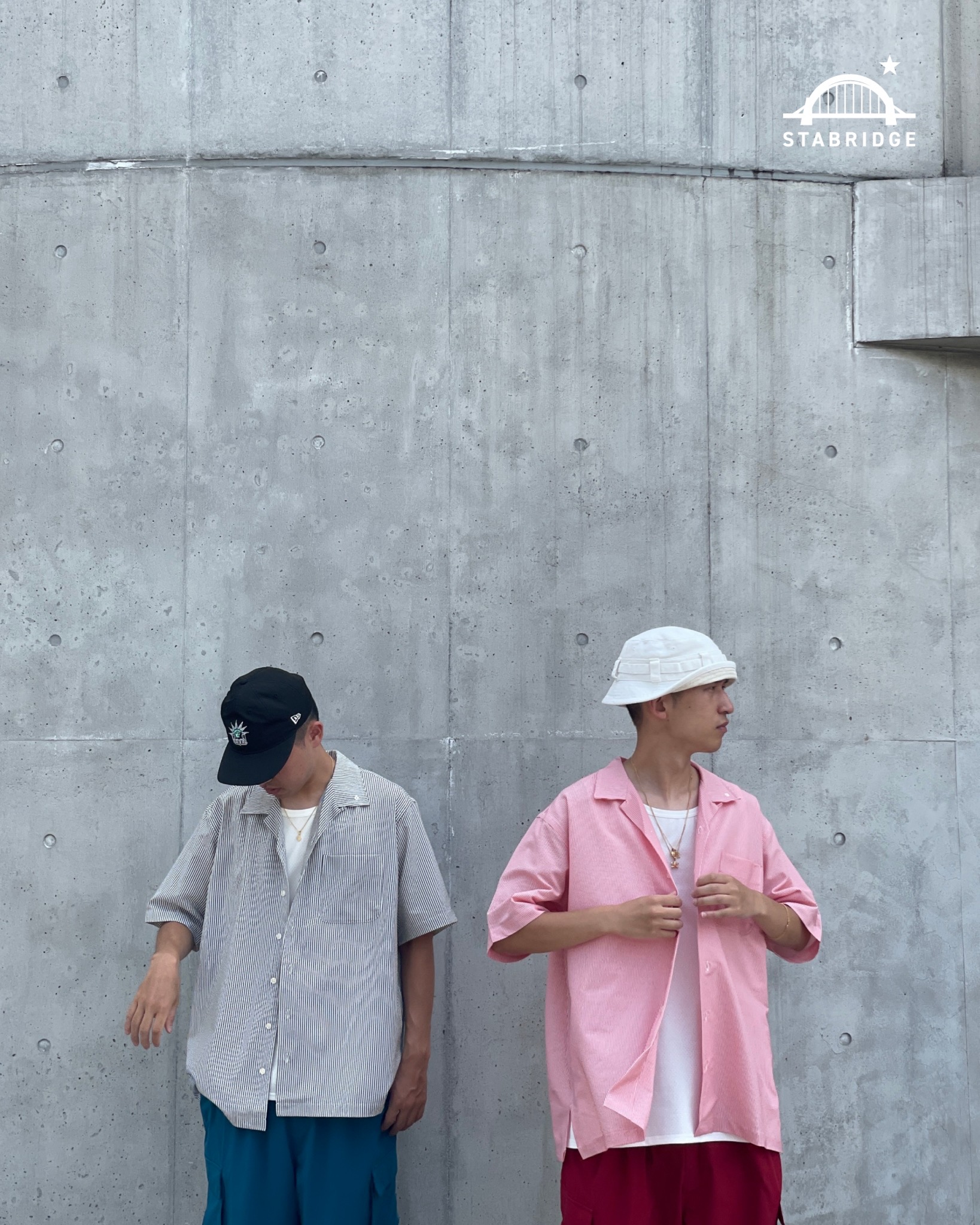 トップス STABRIDGE DotAir OPEN COLLAR S/S SHIRTS STABRIDGE