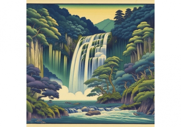 アート×風水】財運の運気を高める「滝」のアートをデザインしてみまし