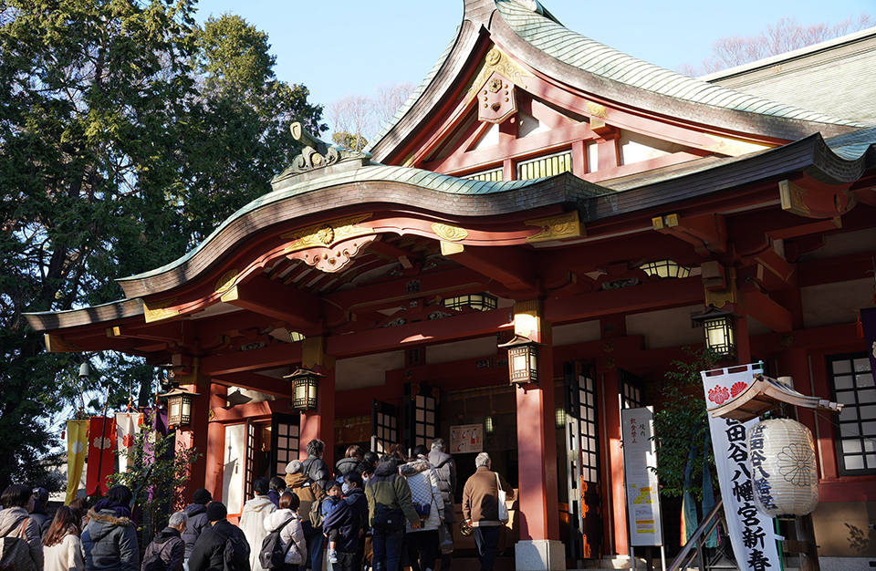 世田谷八幡宮 初詣の様子