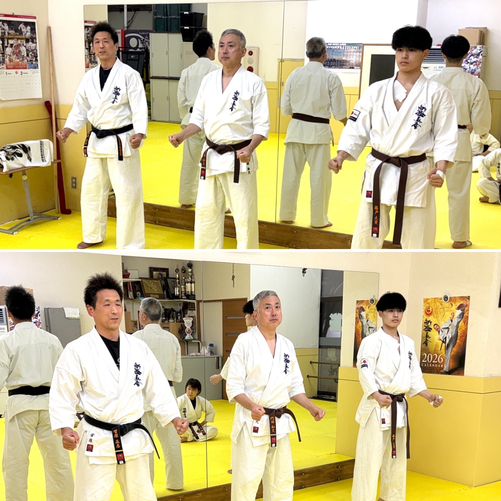 札幌市白石区の空手道場 外舘道場夜間部の集合写真 社会人、シニアの道場生達と