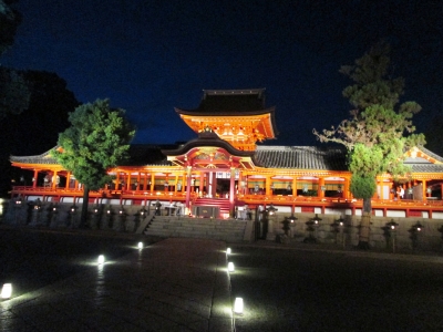 昭和42年11月 石清水八幡宮 壁掛け 石清水八幡宮夏の夜間特別拝観レポート | やわた走井餅老舗のブログ
