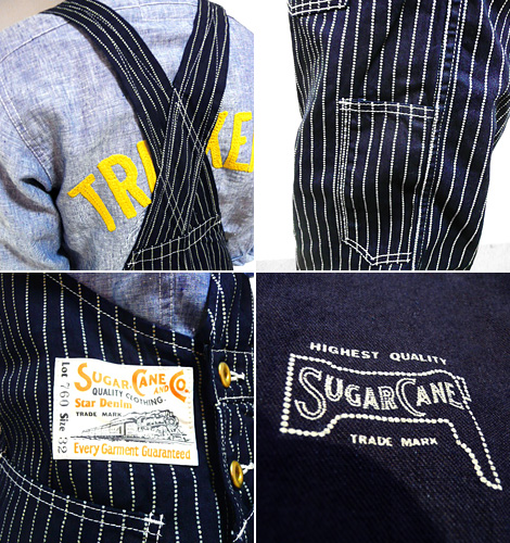 SUGAR CANESC40760AWABASH STRIPE OVERALLS