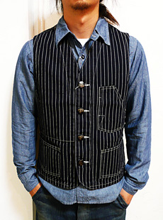 SUGAR CANE SC12361 WABASH STRIPE WORK VEST 再入荷