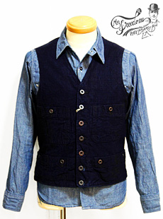 SUGAR CANE  Mister Freedomʥ奬ߥߥե꡼ˡSC125168oz. C/L INDIGO CANVAS [ RANGE VEST ] ǥХ٥