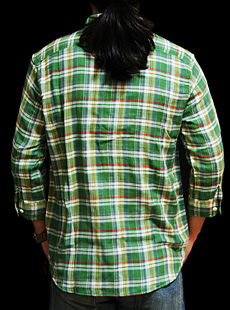 Sugar Cane LightSC35783W-WEAVE HERRINGBONEN CHECK 3/4 WORK SHIRT