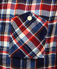 Sugar Cane LightSC35783W-WEAVE HERRINGBONEN CHECK 3/4 WORK SHIRT