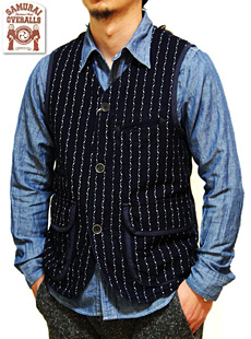 SAMURAI JEANS クナイ柄　ウォバッシュ　ワークベスト　L SAMURAI JEANS SJVT12-01 クナイ柄ウォバッシュワークベスト | Lua-Blog