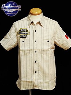 BUZZ RICKSONS Хꥯ󥺡BR35701STRIPE CONTRACTOR SHIRT ȥ饤ץȥ饯