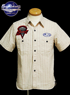 BUZZ RICKSONS Хꥯ󥺡BR35701STRIPE CONTRACTOR SHIRT ȥ饤ץȥ饯