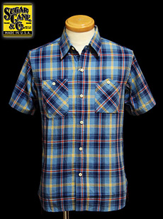 Sugar Cane Lightʥ奬饤ȡˡSC35888TWILL CHECK S/S WORK SHIRT ĥå