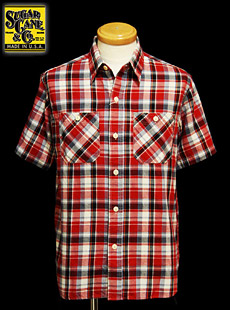 SUGAR CANEʥ奬ˡSC35876TWILL CHECK S/S WORK SHIRT ĥå