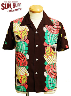 SUN SURF 󥵡աSS35657Ⱦµϥ S/S ALOHA SHIRTS [ SHELL BORDER ]